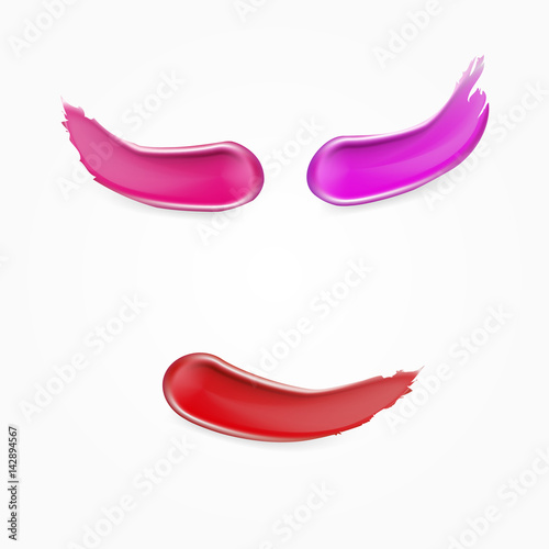 Collection Of Color Lipstick Smears, Strokes