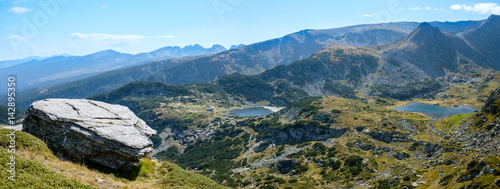 Fototapeta Naklejka Na Ścianę i Meble -  Big stone in mountain panorama