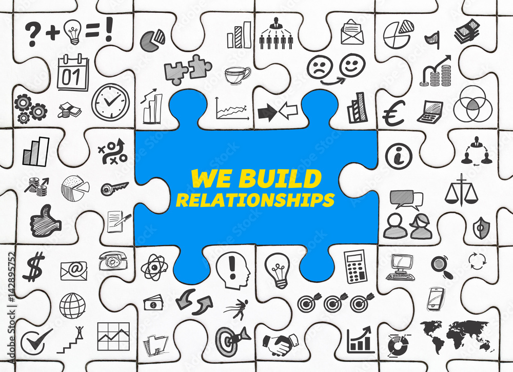 We Build Relationships / Puzzle mit Symbole