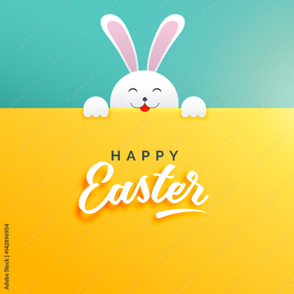 Fototapeta premium cute background of rabbit for happy easter