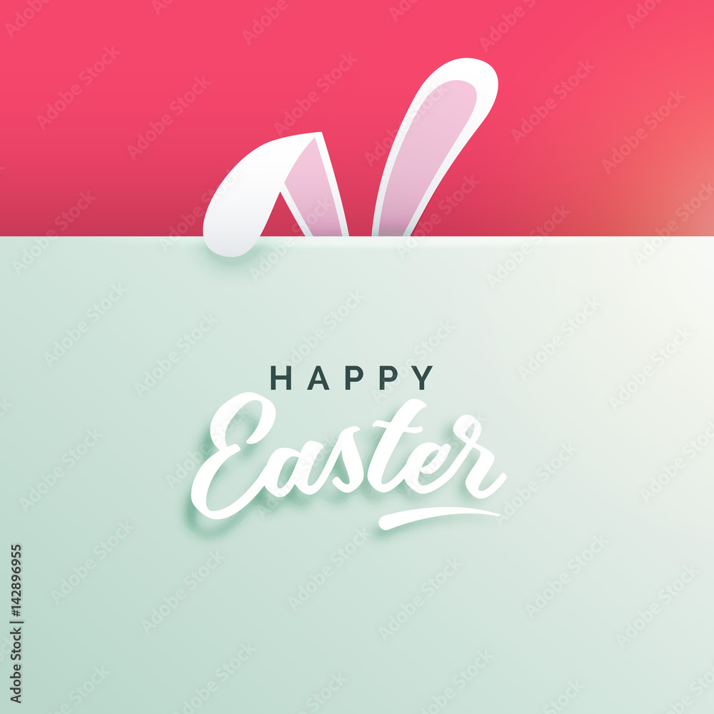 Naklejka premium happy easter background with bunny ears