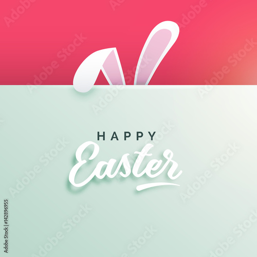 happy easter background with bunny ears
