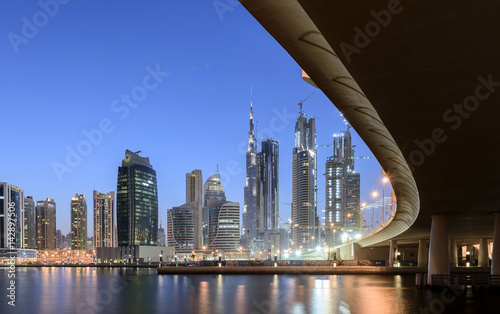 Dubai Skyline View from Water Canal