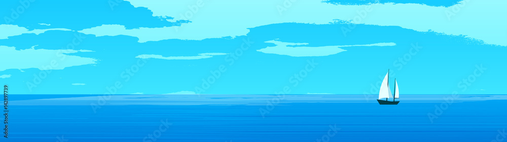 Fototapeta premium Sailing ship landscape