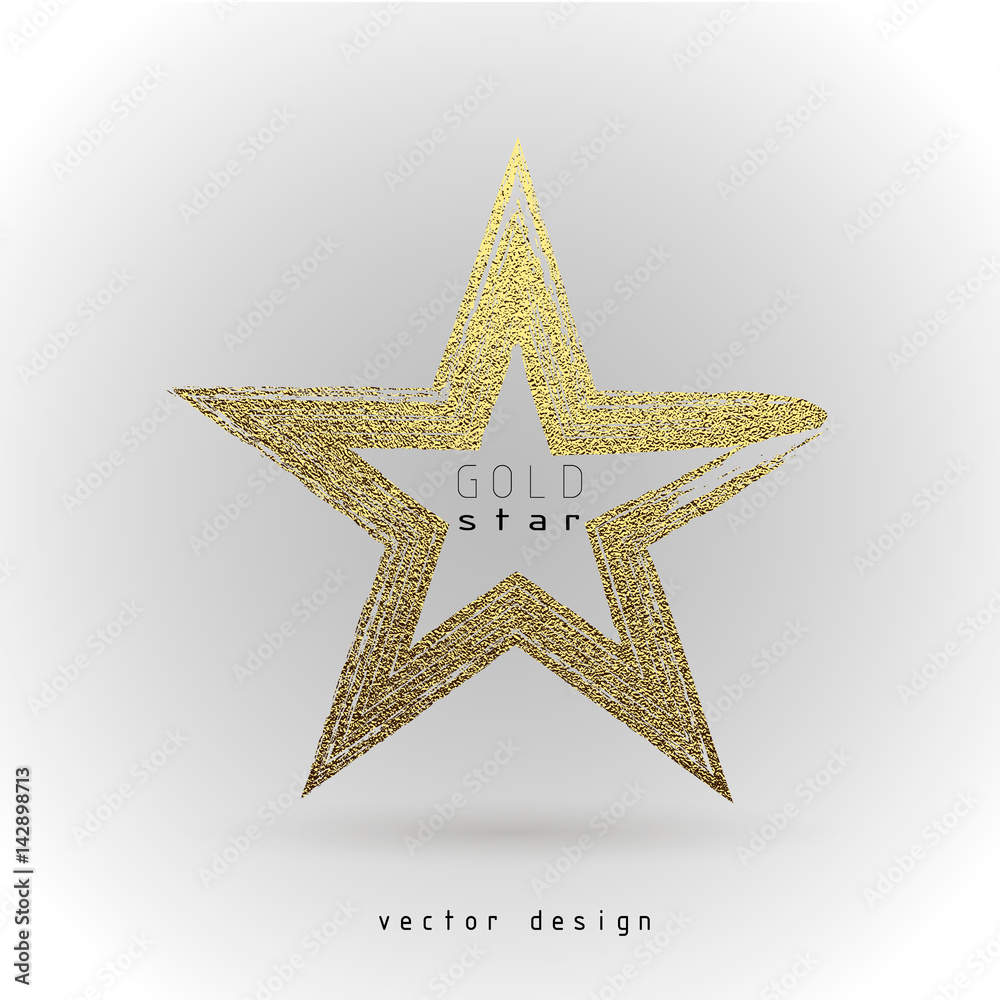 Fototapeta premium Gold star elegant. Premium quality golden labe