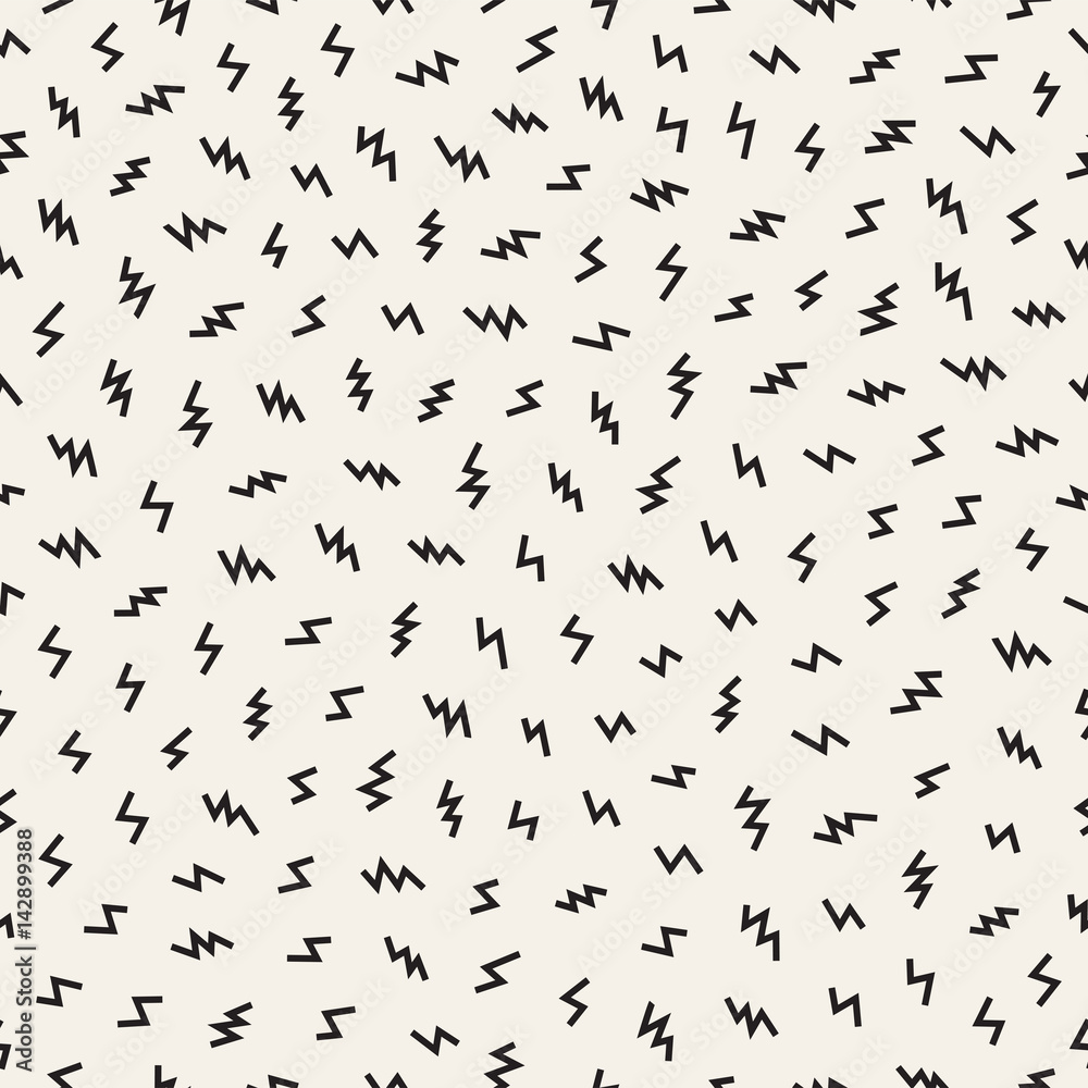 Scattered Geometric Line Shapes. Abstract Background Design. Vector Seamless Black and White Pattern. Scattered Geometric Line Shapes. Abstract Background Design. Vector Seamless Black and White Pattern.