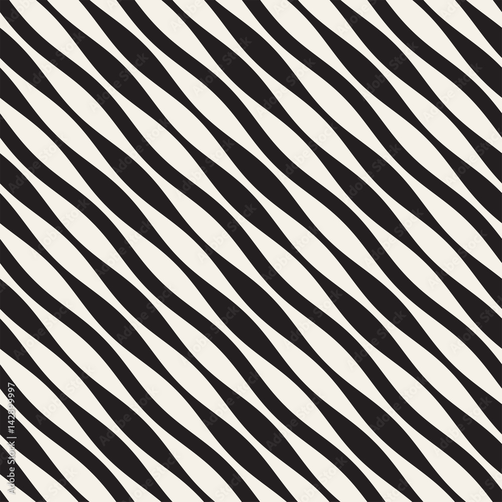 Wavy stripes vector seamless pattern. Retro wavy texture. Geometric lines monochrome design. Wavy stripes vector seamless pattern. Retro wavy texture. Geometric lines monochrome design.
