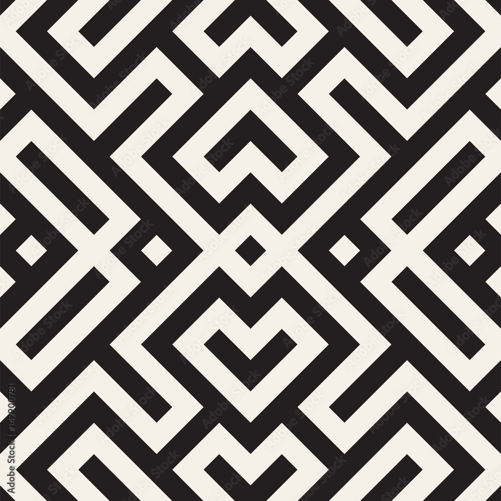 Maze Tangled Lines Contemporary Graphic. Abstract Geometric Background Design. Vector Seamless Pattern. Maze Tangled Lines Contemporary Graphic. Abstract Geometric Background Design. Vector Seamless Pattern.