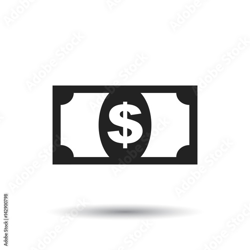 Money icon. Vector illustration in flat style. Dollar on isolated background.