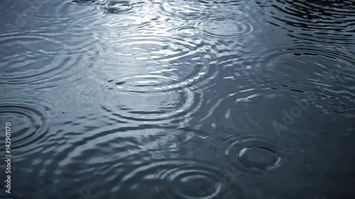 Rippled rain drops in super slow motion
