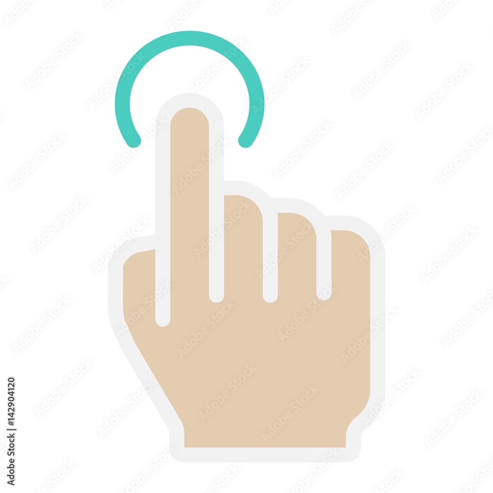 Single tap flat icon, touch and hand gestures, mobile interface vector graphics, a colorful solid pattern on a white background, eps 10. Single tap flat icon, touch and hand gestures, mobile interface vector graphics, a colorful solid pattern on a white background, eps 10.
