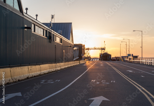 dusk at the ferry terminal