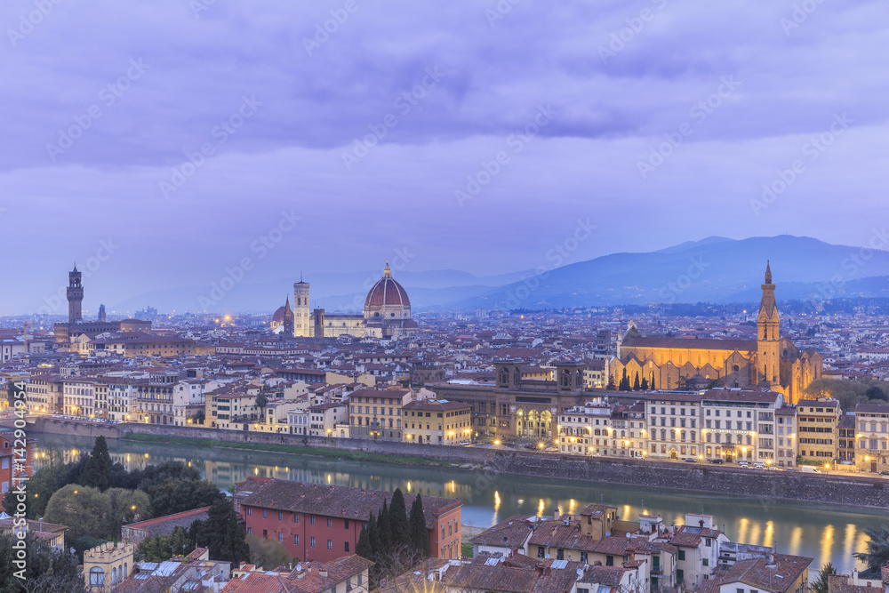 Panorama of Florence at sunrise.Italy