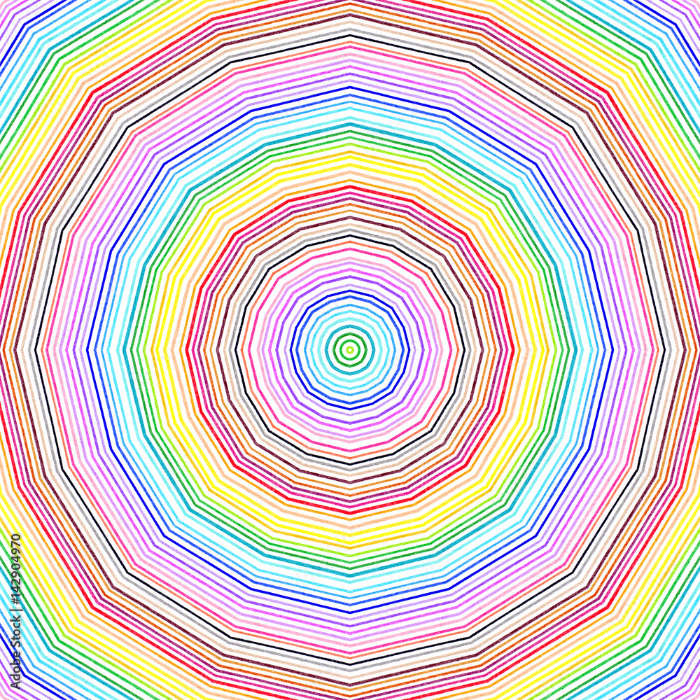 Naklejka premium Bright color radial pattern
