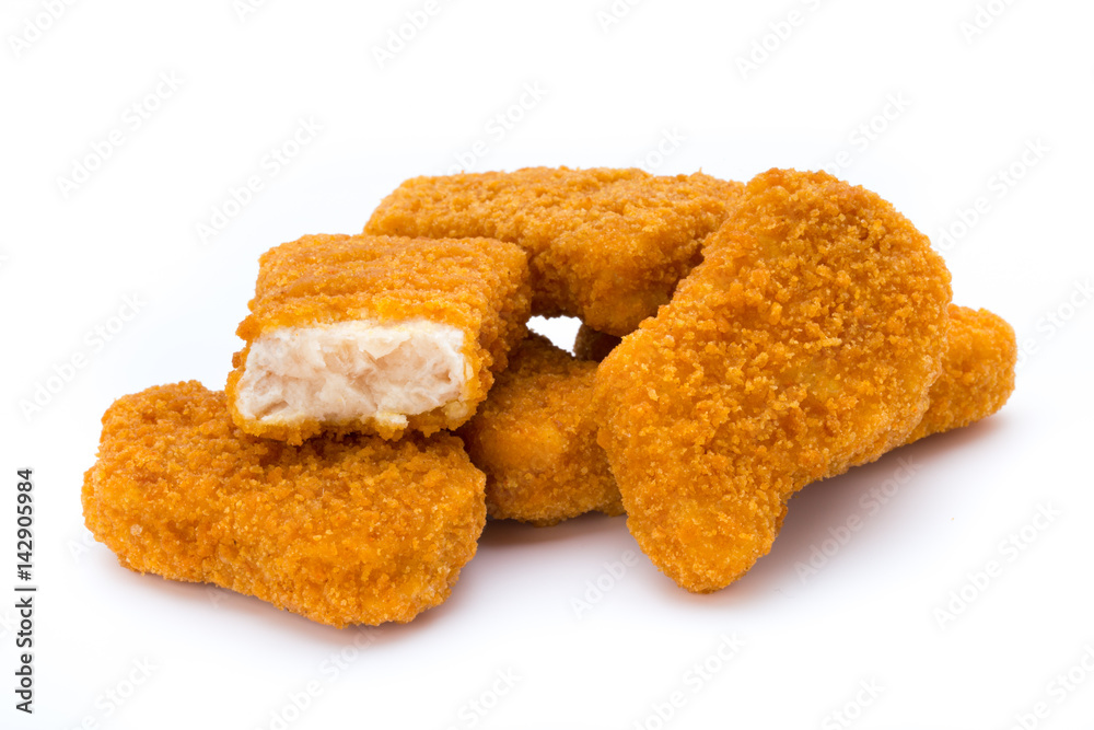Nugget chiken on the white background. Nugget chiken on the white background.
