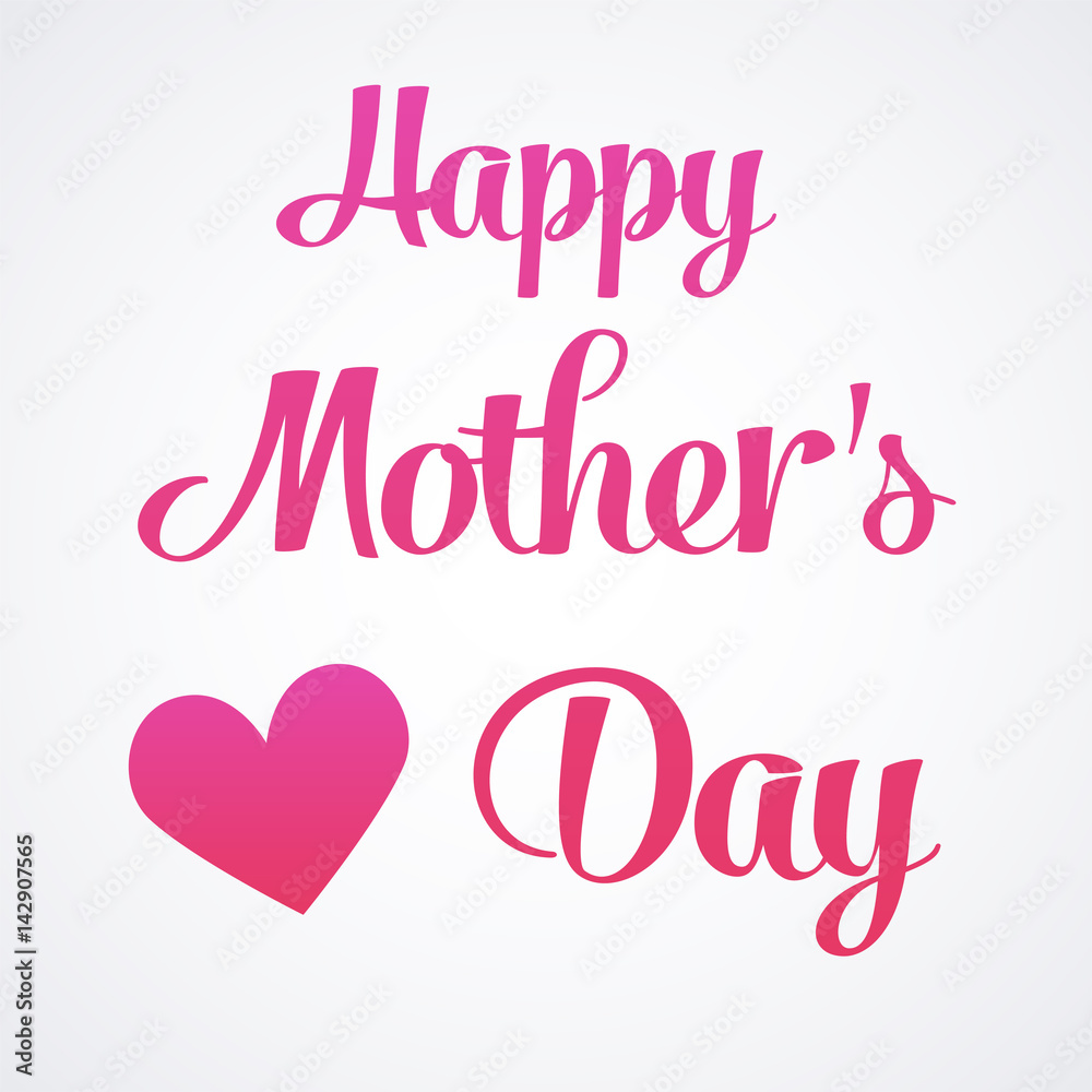 Happy Mothers Day Lettering Calligraphic Emblem . Vector Design Element For Greeting Card and Other Print Templates. Inscription for greeting card or poster design. Typography composition.