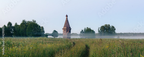 Russia. wooden chapel in the field