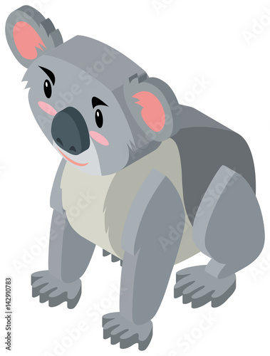 Fototapeta Naklejka Na Ścianę i Meble -  Cute koala bear in 3D design