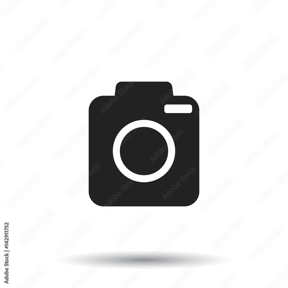 Camera icon on isolated background. Flat vector illustration. Camera icon on isolated background. Flat vector illustration.