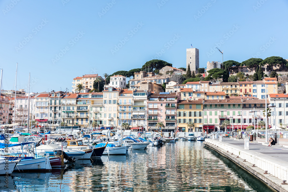 Harbor in Cannes, Cannes is Old city in French Riviera