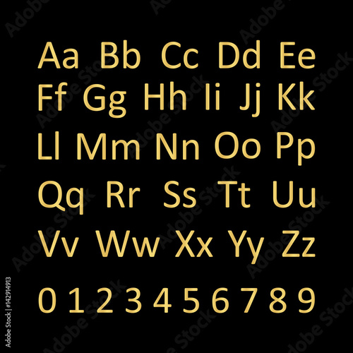 Alphabet on black background