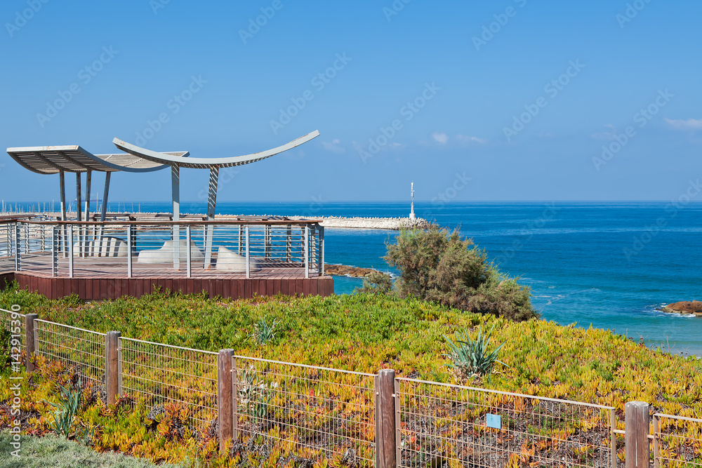Promenade along Mediterranean sea.