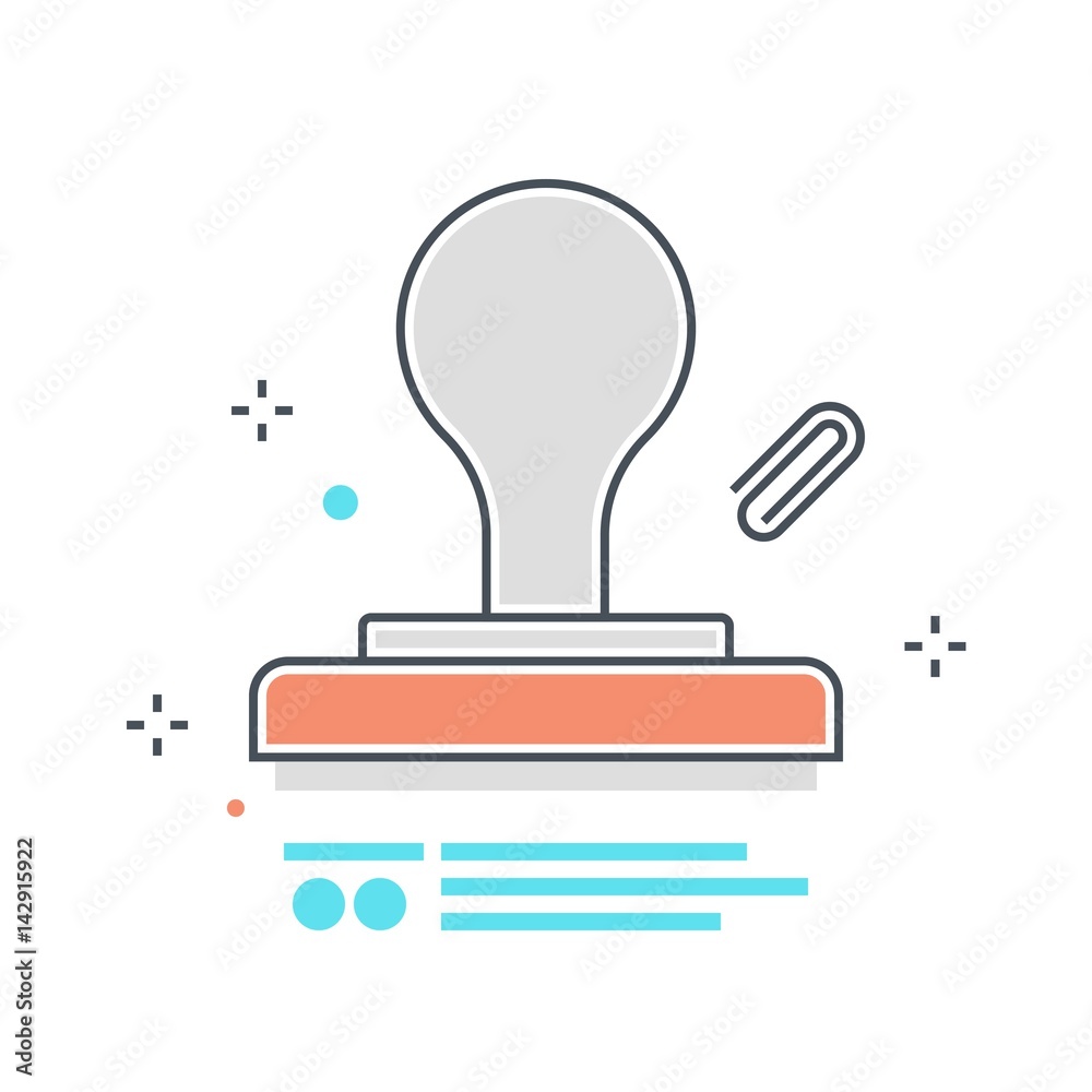 Color line, stamp concept illustration, icon Color line, stamp concept illustration, icon