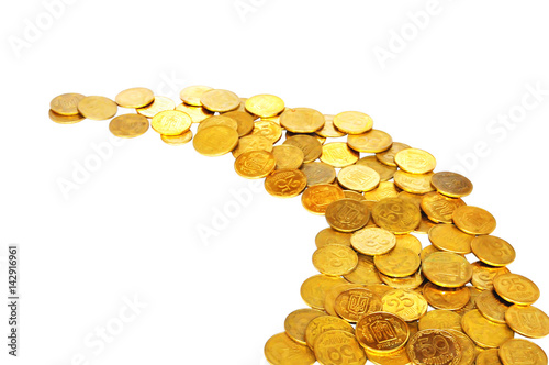 coins on white background