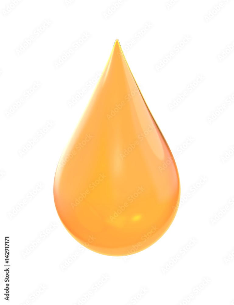 Oil drop isolated on white background. Icon of drop of oil or honey,3d render Oil drop isolated on white background. Icon of drop of oil or honey,3d render