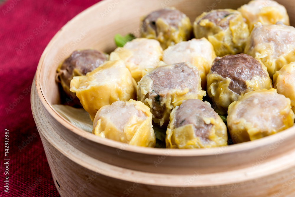 Chinese food dim sum on plate