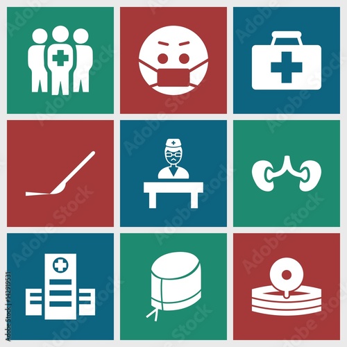 Set of 9 doctor filled icons