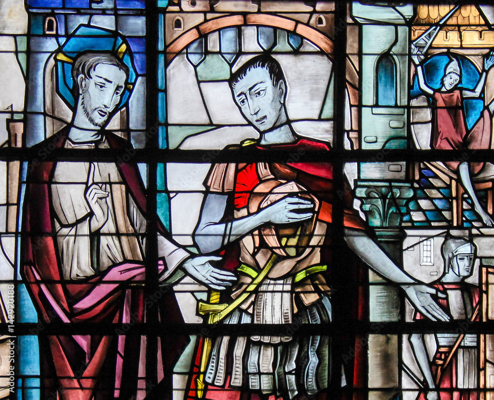 Φωτογραφία Stained Glass - Jesus and Pontius Pilate