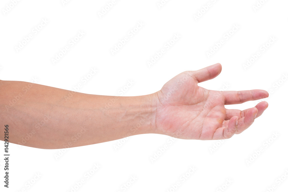 Man hand isolated on white background, clipping path Man hand isolated on white background, clipping path