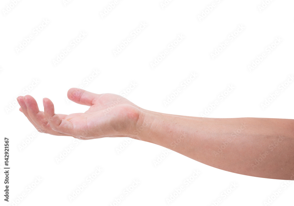 Man hand isolated on white background, clipping path Man hand isolated on white background, clipping path