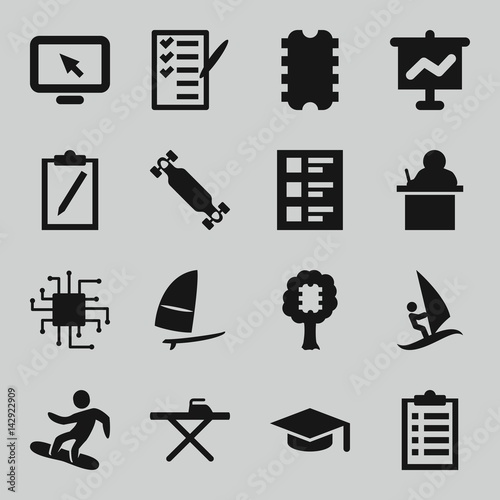 Set of 16 board filled icons