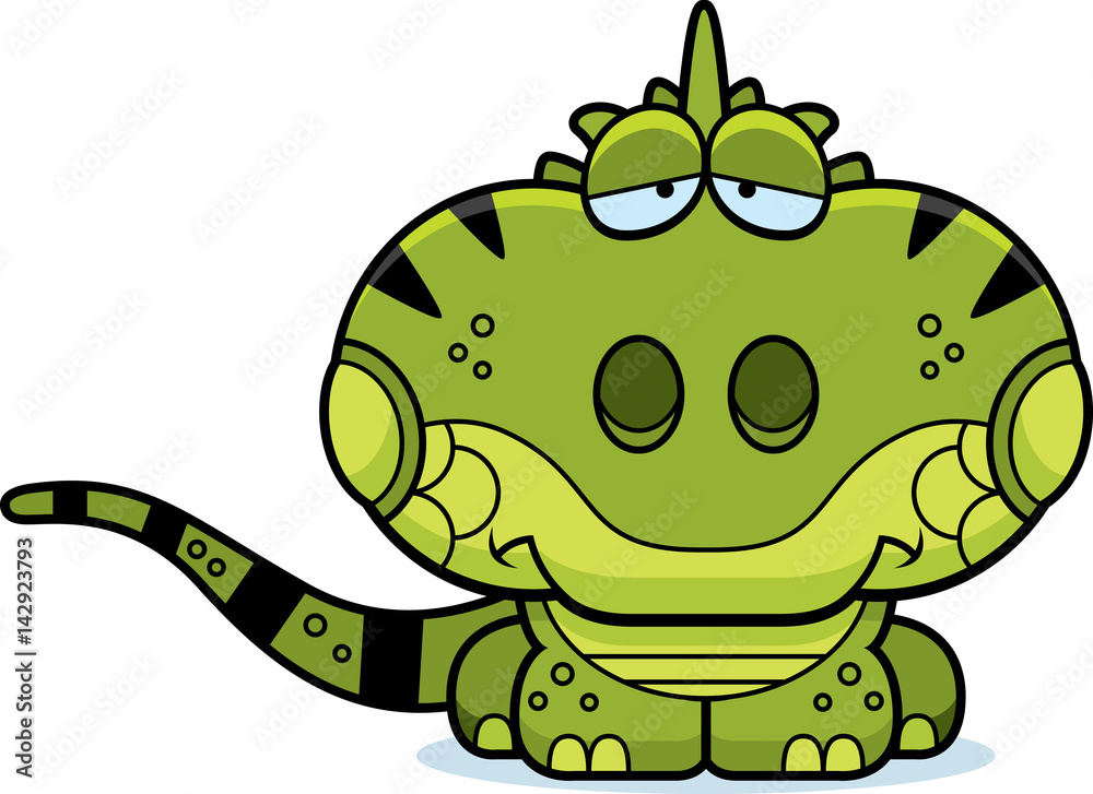 Fototapeta premium Cartoon Sad Iguana