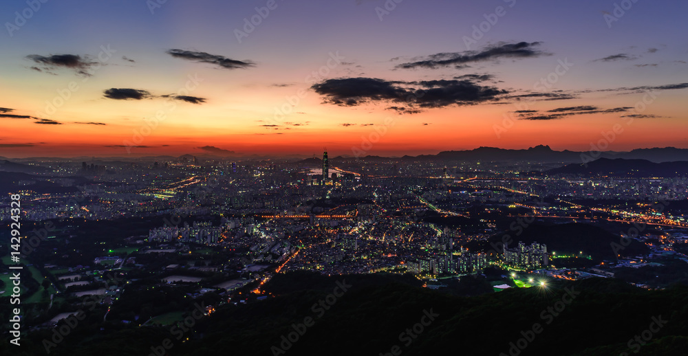 Nightscape of seoul city skylive at nigth. Nightscape of seoul city skylive at nigth.