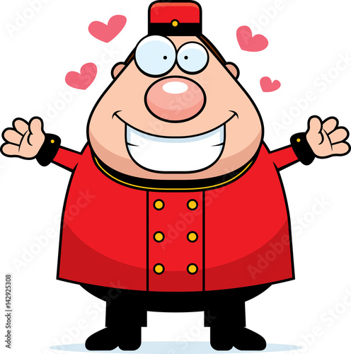 Cartoon Bellhop Hug