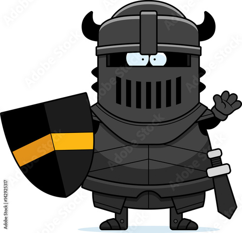 Waving Cartoon Black Knight