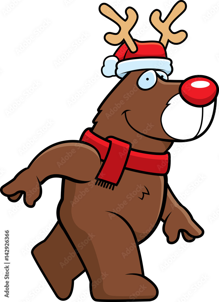 Fototapeta premium Cartoon Christmas Reindeer