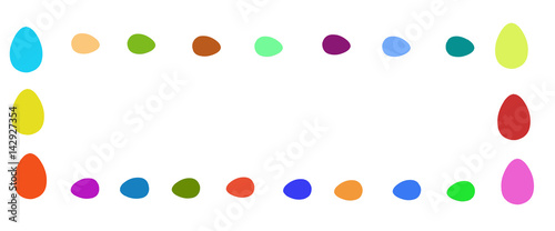Frame of colorful balls on a white background - the contrast of the isolated object. Shapes abstract gypsum for field art.