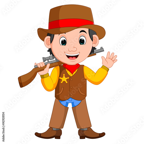 Cartoon cowboy with a gun