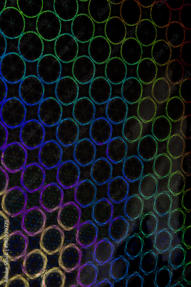 Holographic Circles and Patterns on Black Background Holographic Circles and Patterns on Black Background