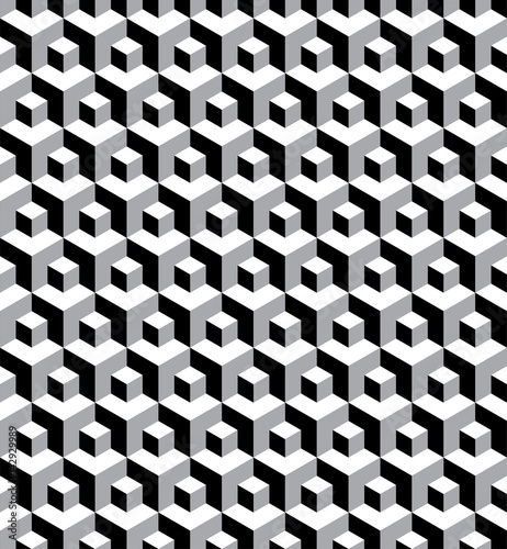 Abstract seamless black & white hexagonal pattern