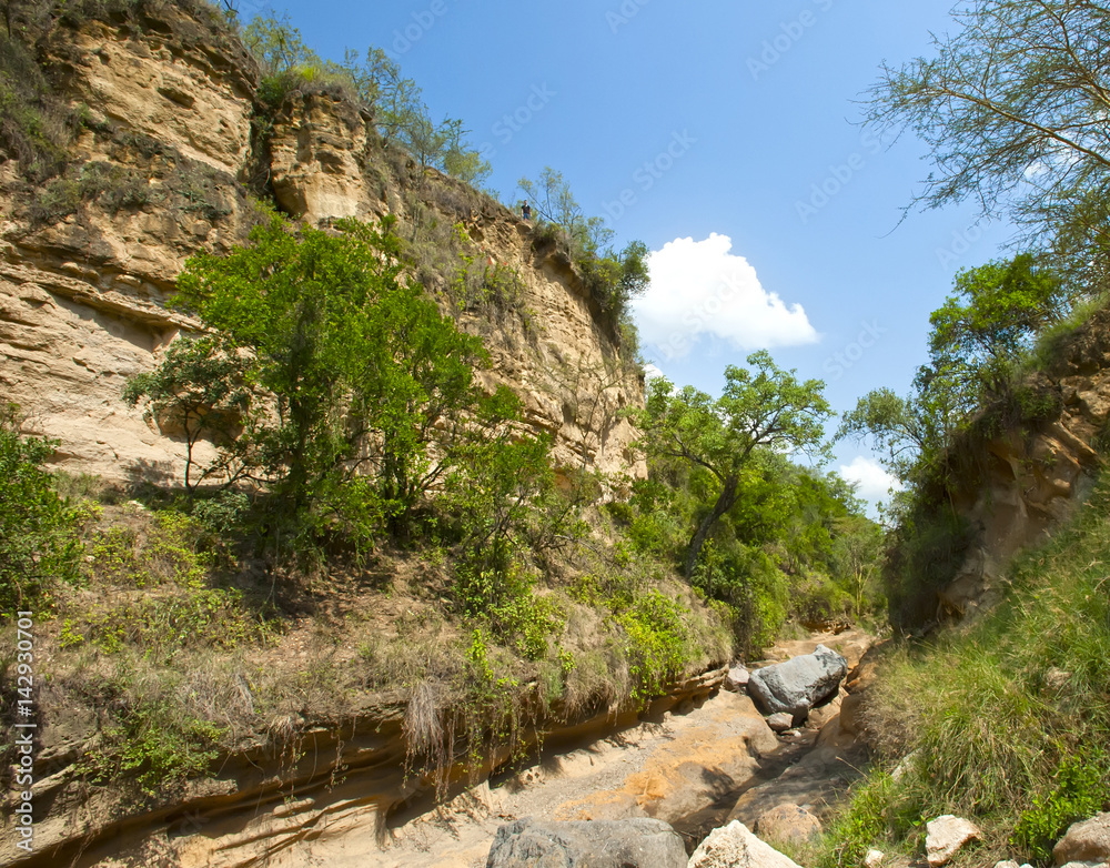 Mountain stream near the cave, Hells gate, Kenya