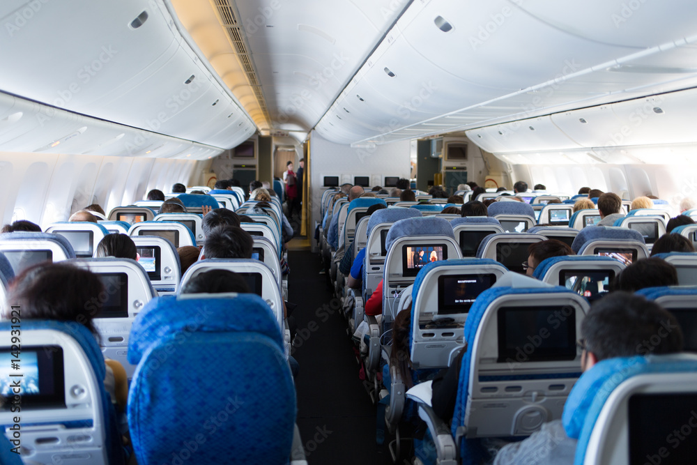 Obraz premium Innenraum Flugzeug Economy Class
