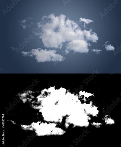 White cloud cut-out mask