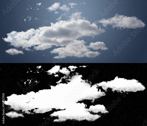 White cloud cut-out mask