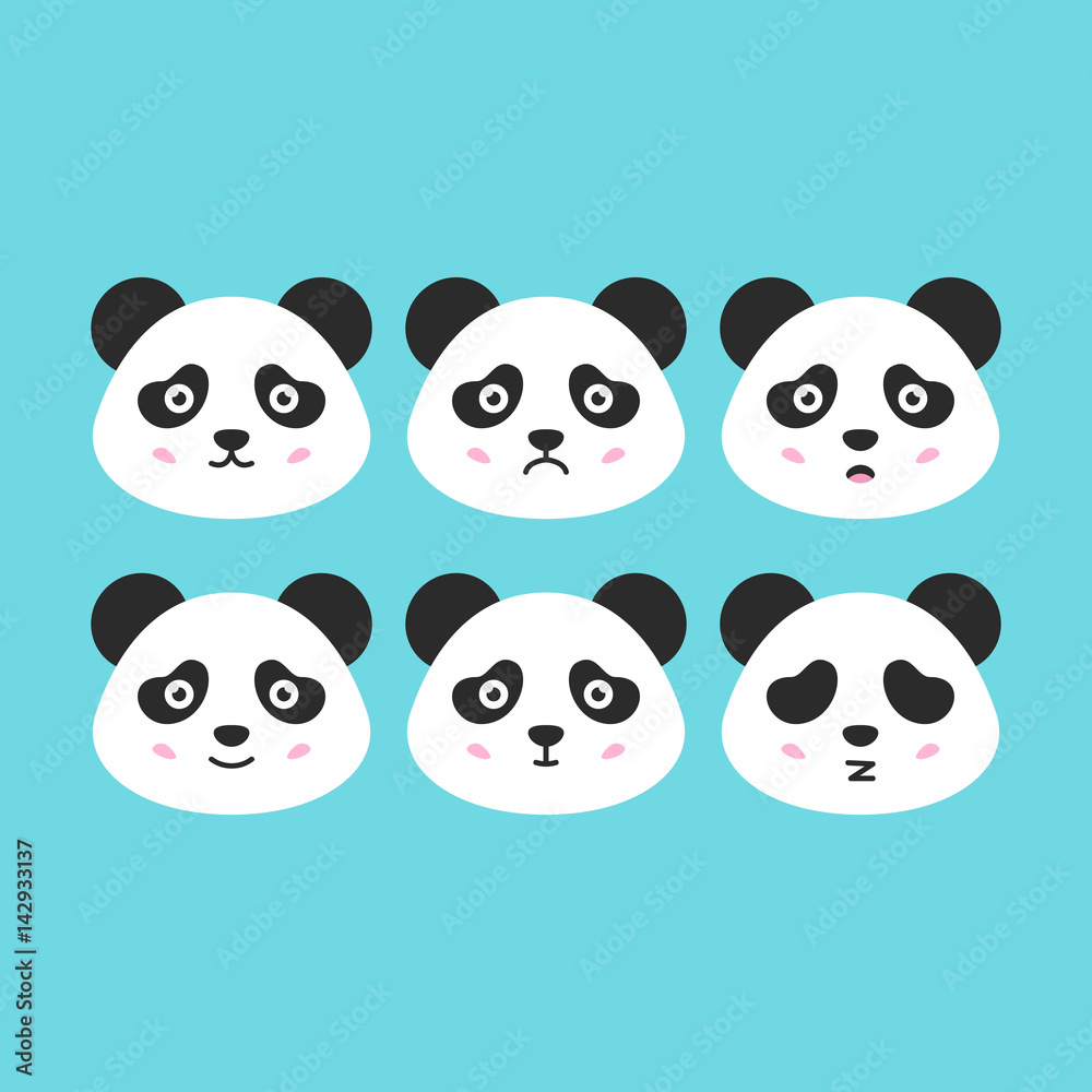 Flat Panda Faces Flat Panda Faces