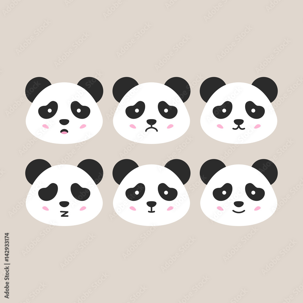 Flat Panda Heads Flat Panda Heads